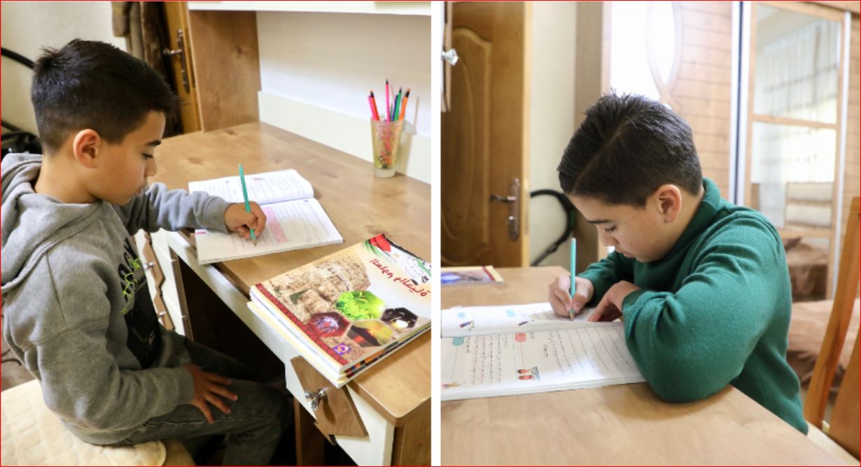Brothers Ramez (Left) and Murad (right) yearn to go back to their classrooms in Qurtuba school in Hebron (Mosab Shawer)