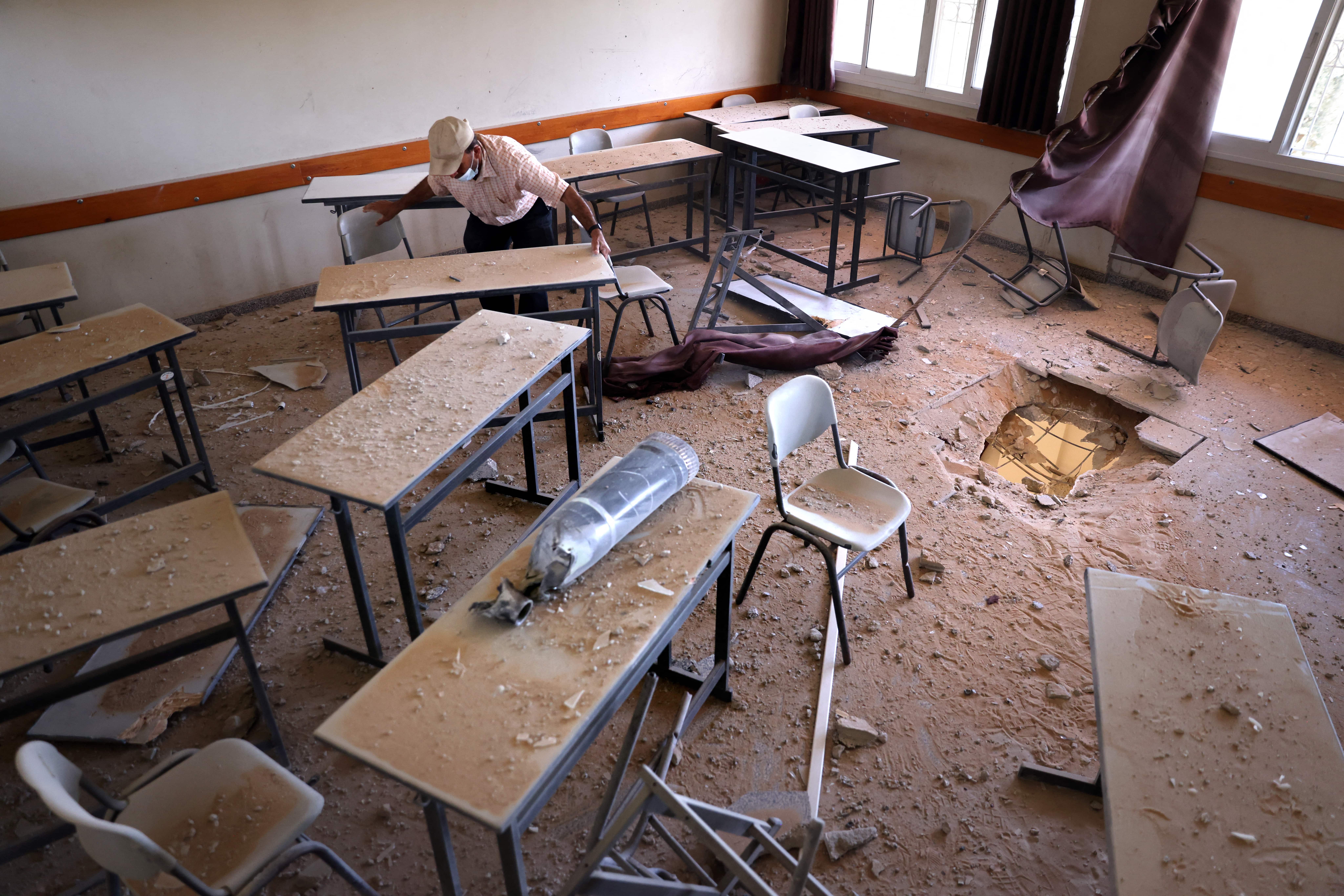 destroyed school gaza