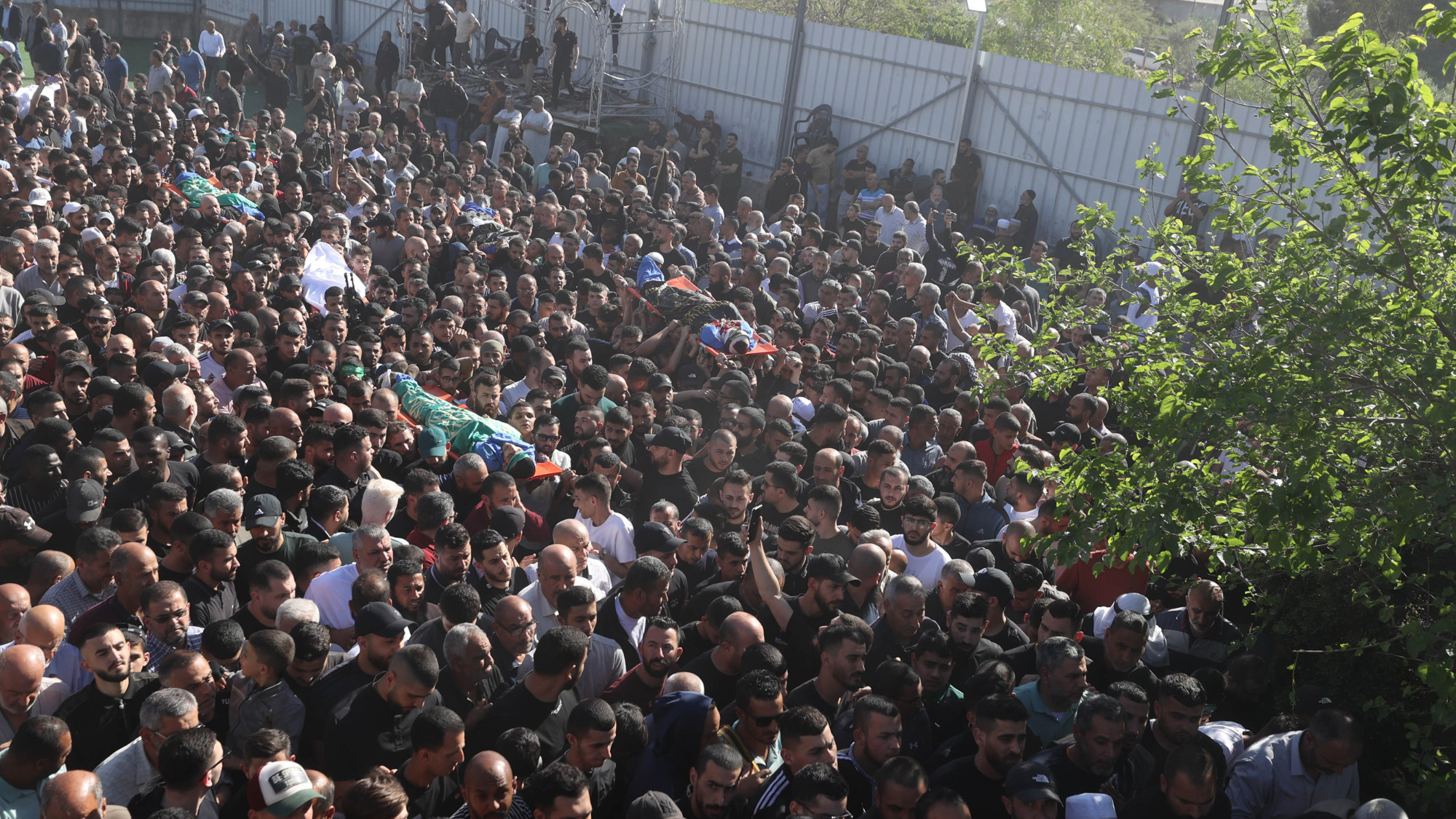 Hundreds attends funerals of 14 Palestinians killed by Israeli forces in Tulkarm in the occupied West Bank, 21 April 2024 (MEE/Muhammad Ateeq)