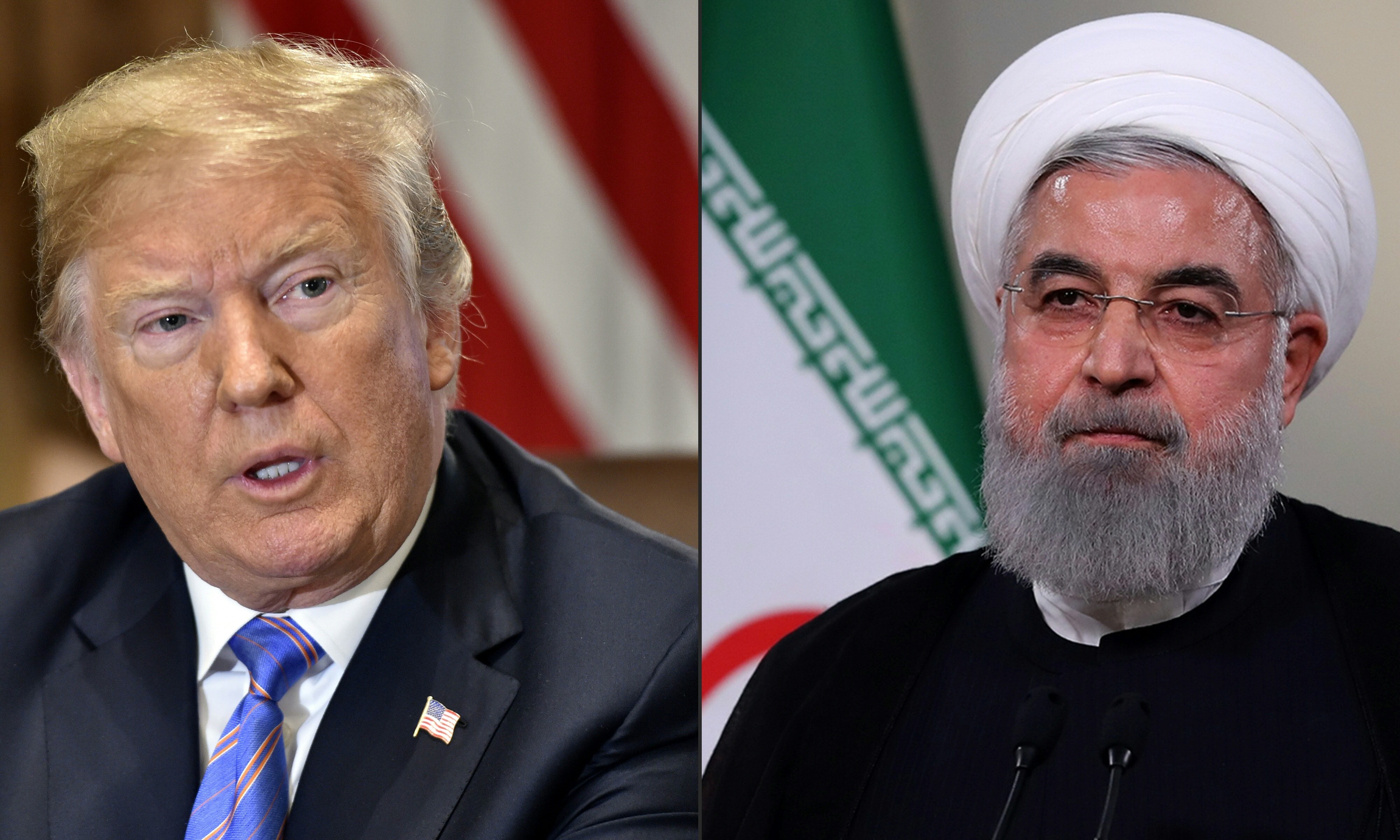 US President Donald Trump and Iranian President Hassan Rouhani (AFP)