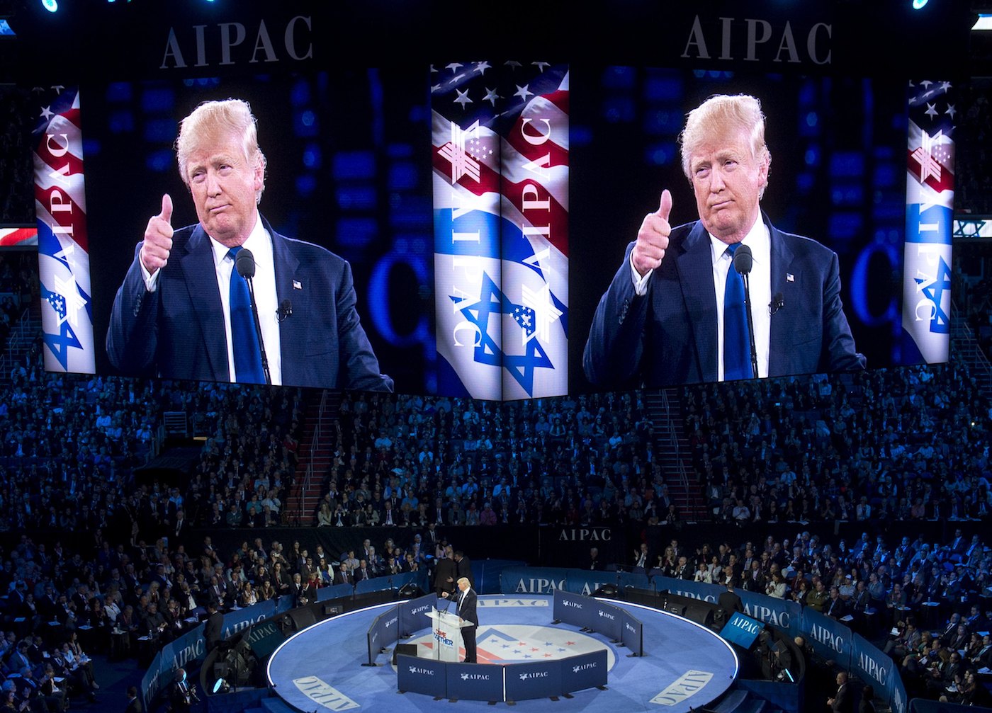 Donald Trump received raucous applause during a speech at the 2016 AIPAC conference (AFP/File photo)