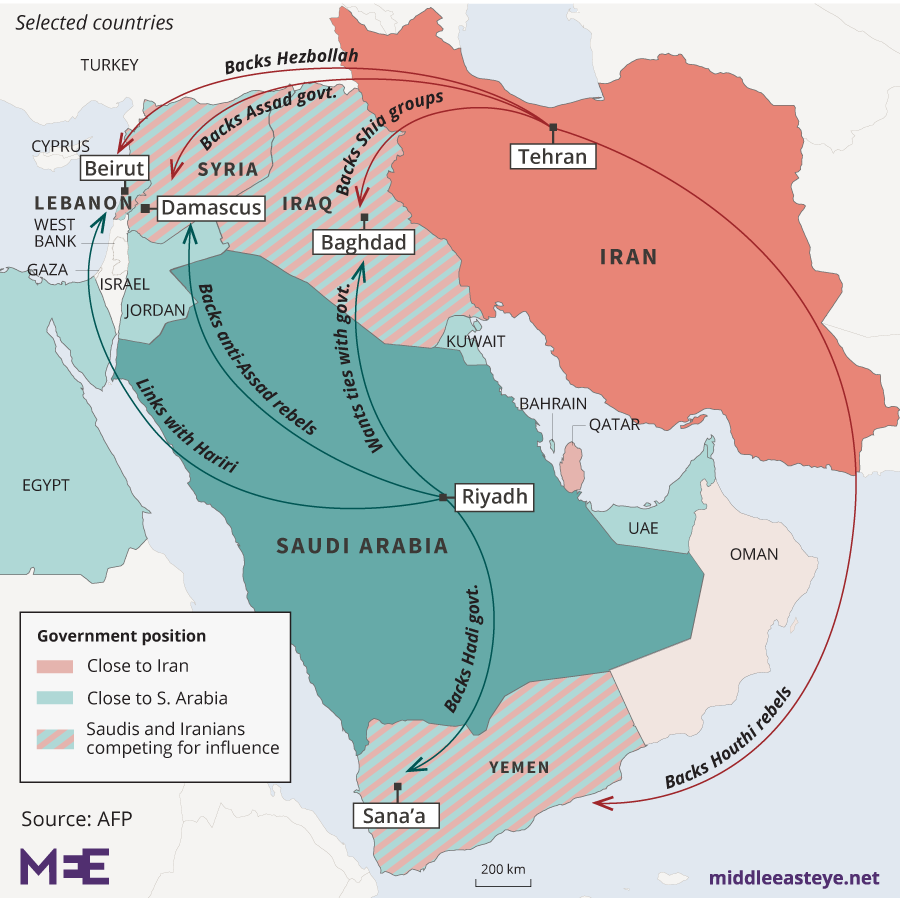 Saudi-Iran rivalry map (MEE)