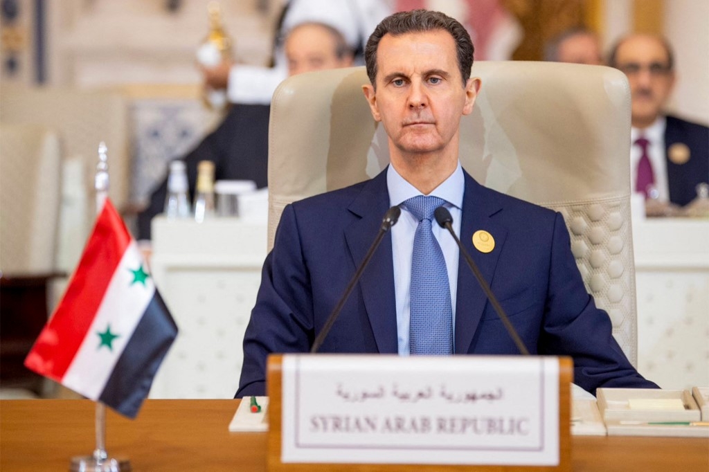 Syrian President Bashar al-Assad attends an emergency meeting of the Arab League and the Organisation of Islamic Cooperation (OIC), in Riyadh, Saudi Arabia, 11 November 2023 (AFP)