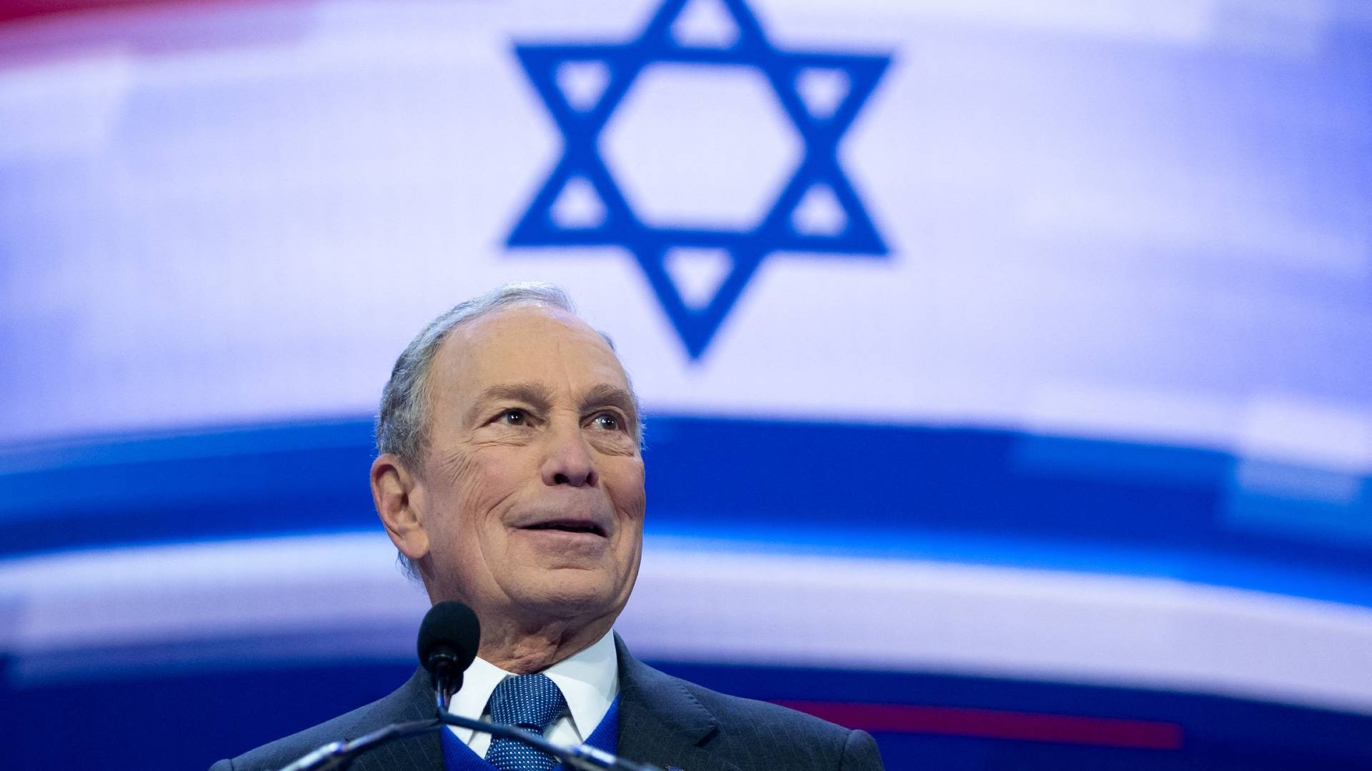 Former New York City Mayor Mike Bloomberg speaks during the American Israel Public Affairs Committee 2020 Policy Conference in Washington on 2 March 2020