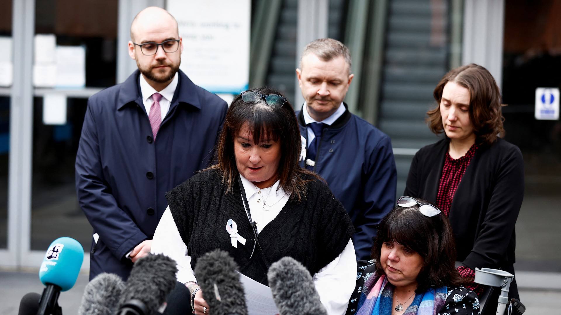 Caroline Curry, mother of Liam Curry who died in the Manchester Arena bombing, delivers a statement outside Manchester Magistrates' Court in Manchester, Britain, March 2, 2023