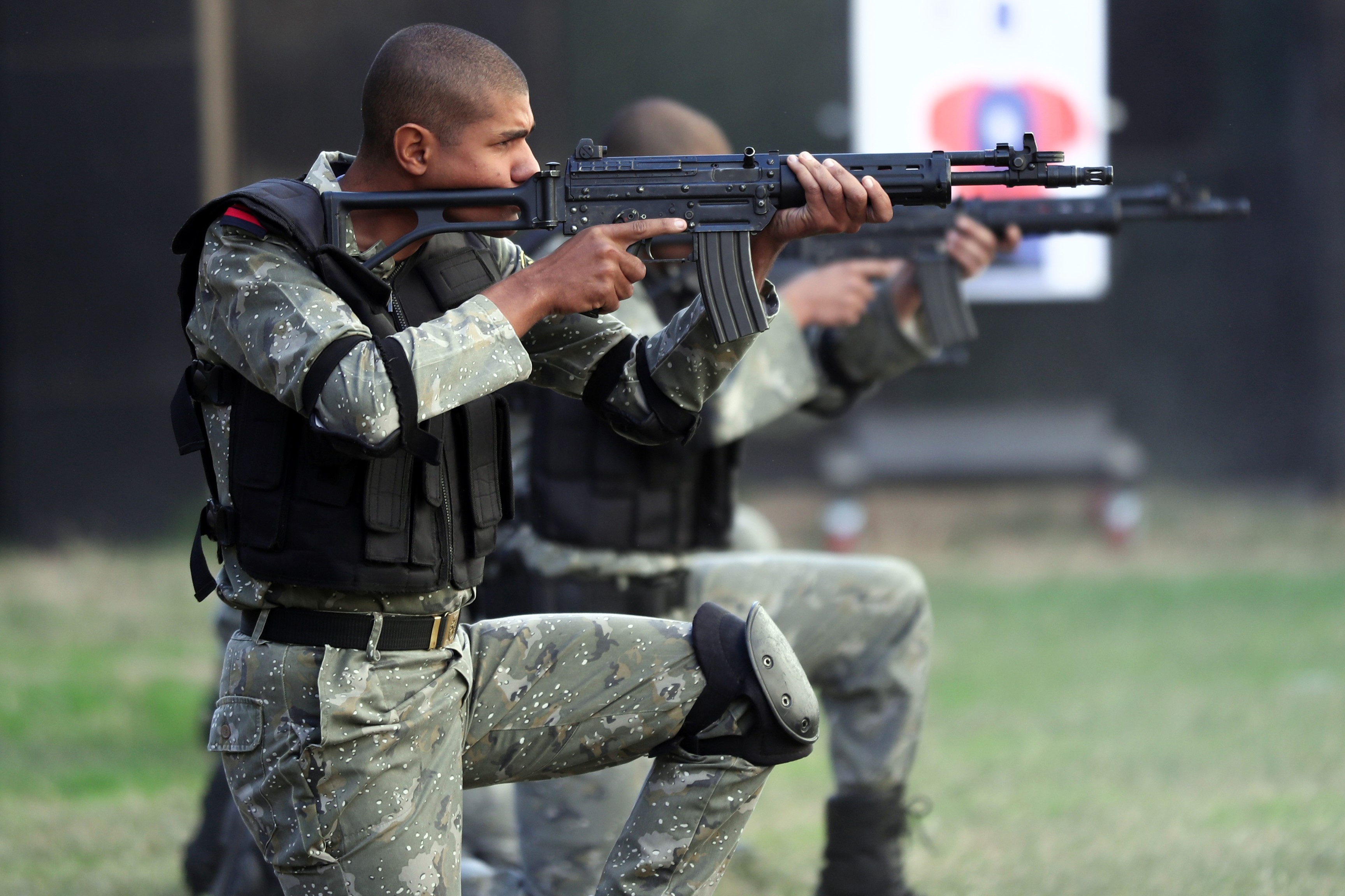 Egyptian police cadets take part in a training session at a police academy in the capital Cairo on December 30, 2019.