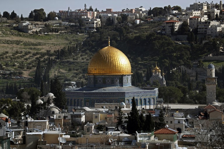 Al-Aqsa Mosque compound in Jerusalem is pictured on 24 January (AFP)