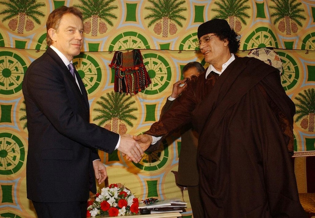 Tony Blair and Muammar Gaddafi