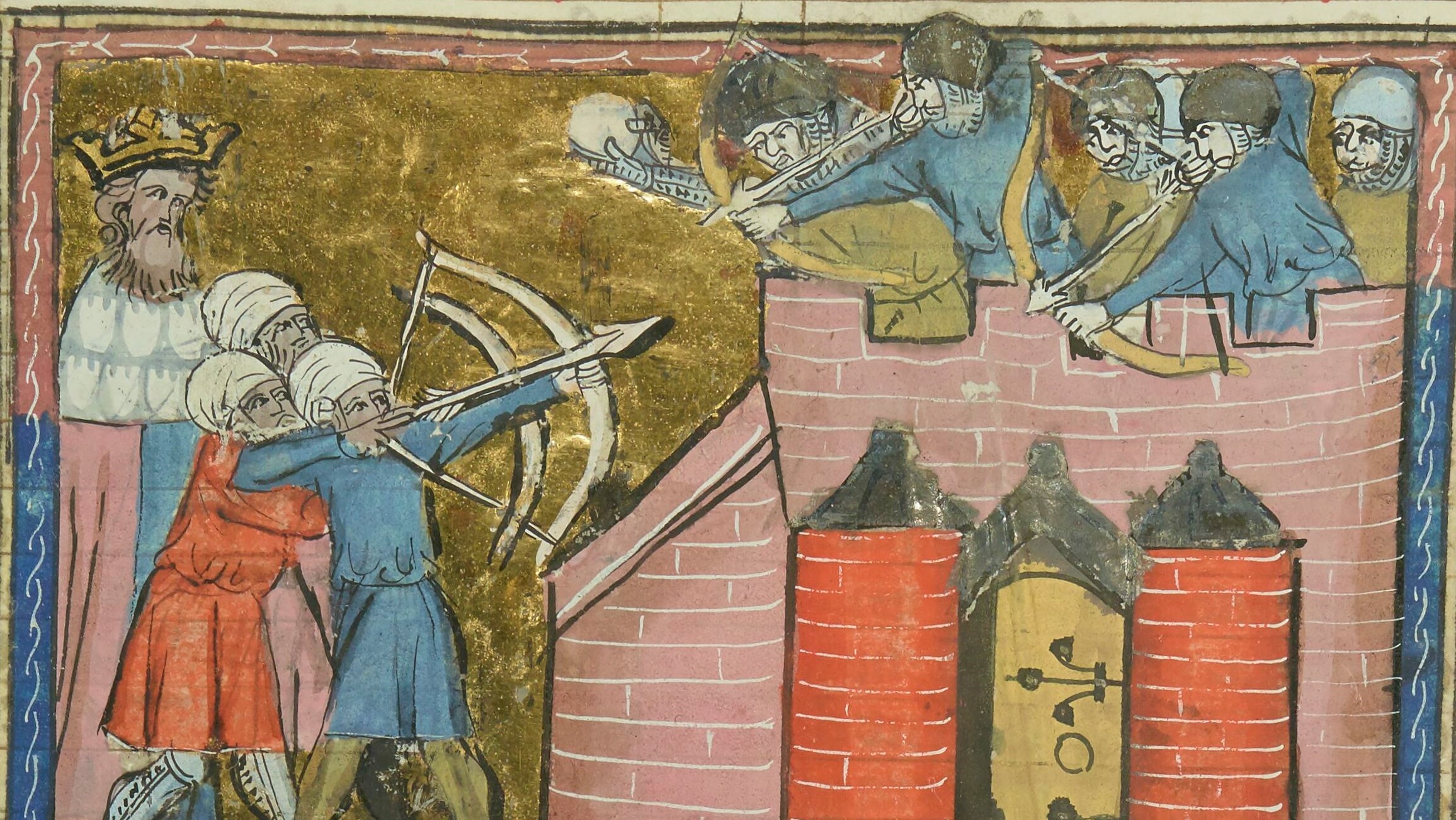 Illustration du XIVe siècle représentant des soldats turcs en train de se battre contre des guerriers chrétiens lors du siège d’Antioche pendant la première croisade (domaine public)