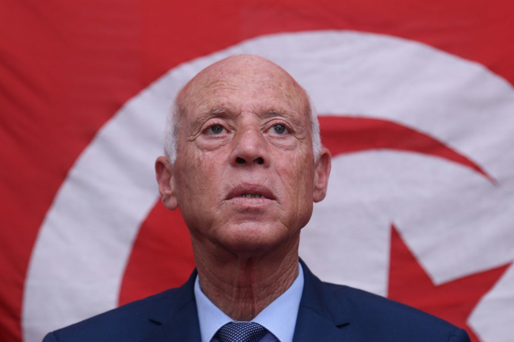 Tunisian presidential candidate and law professor Kais Saied speaks during a press conference in Tunis on September 17, 2019. AFP