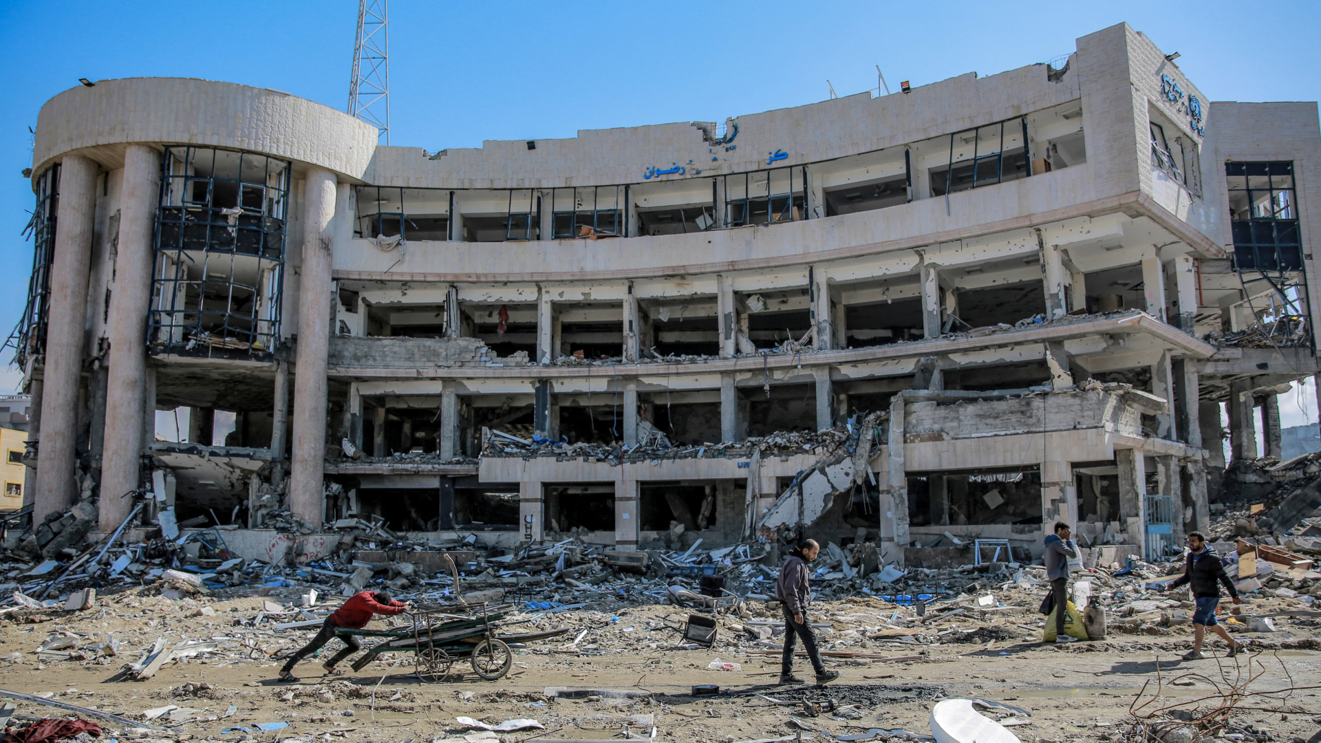 The Unrwa-run Sheikh Radwan Clinic in Gaza City, destroyed during Israel's bombardment of the Strip, in a photo taken on 3 February 2024 (AFP)