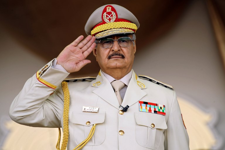 Khalifa Haftar's forces are seeking to control Libya's south (AFP)