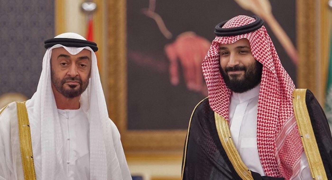 MBZ meets Saudi Crown Prince Mohammed bin Salman in Jeddah in 2018 (Bandar al-Jaloud/Saudi Royal Palace/AFP)