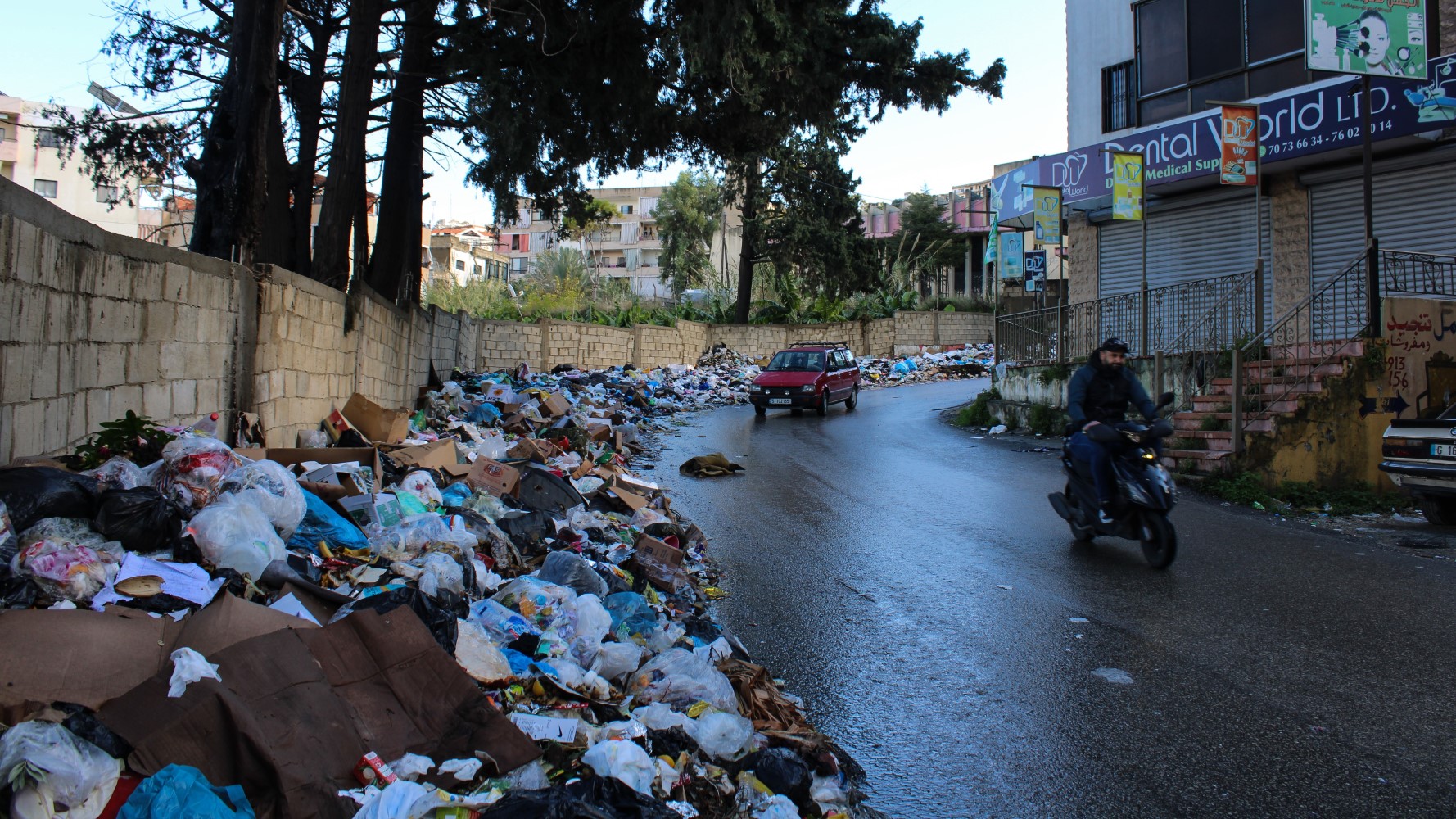 garbage on roadside in Sidon