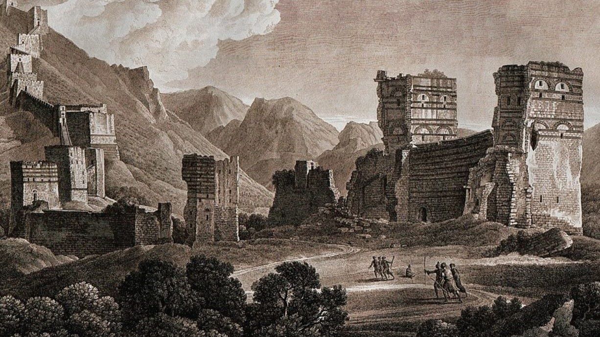 Illustration du XVIIIe siècle représentant les ruines d’un palais séleucide à Antioche (domaine public)