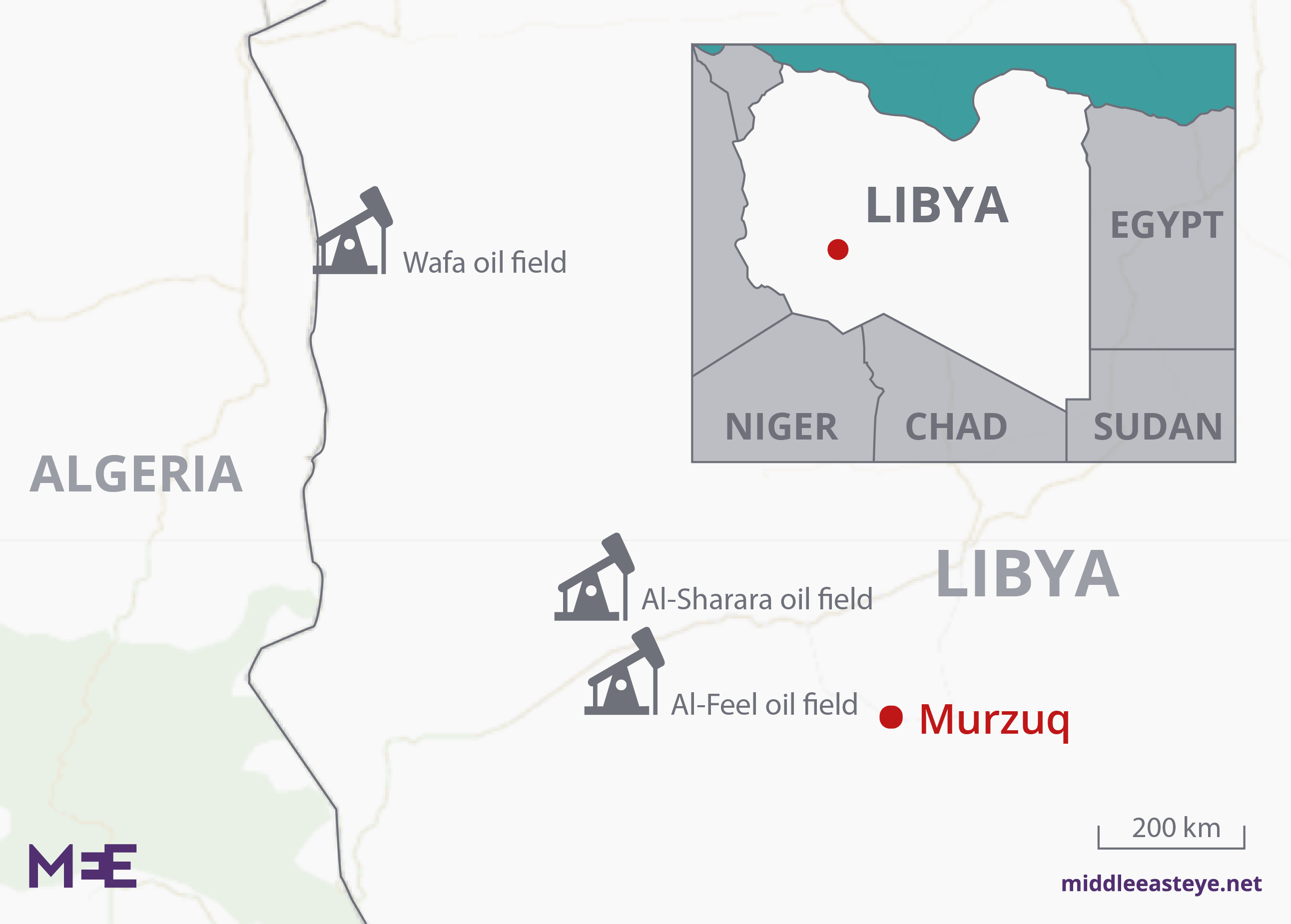 Southern Libya map