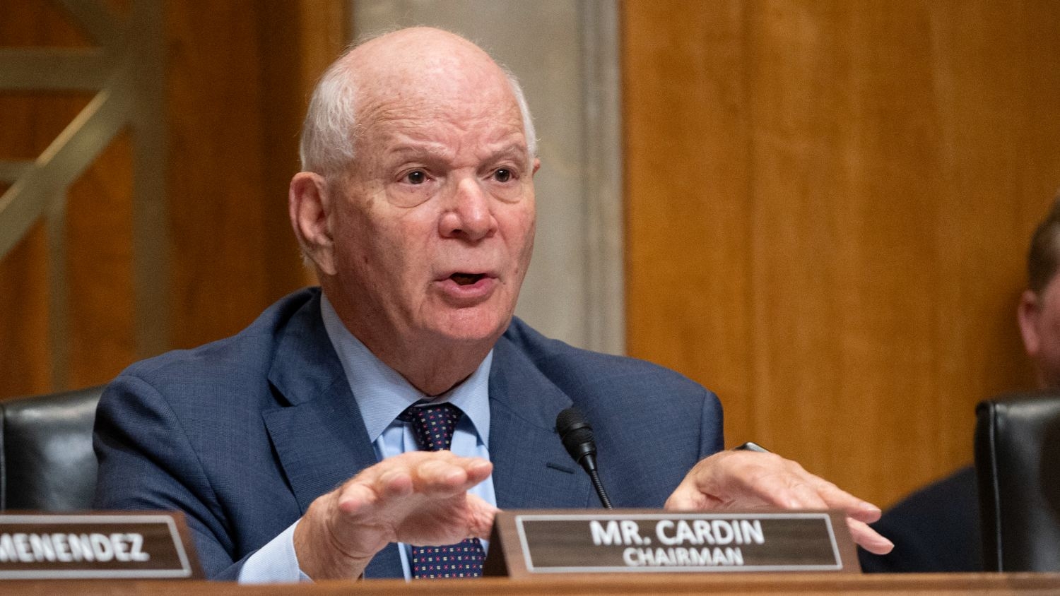 US Senator Ben Cardin speaks during his hearing to confirm Jacob Lew’s nomination to be US Ambassador to Israel on 18 October 2023 in Washington DC.