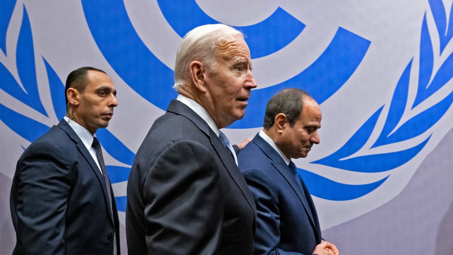 US President Joe Biden and his Egyptian counterpart Abdel Fattah el-Sisi during the COP27 summit in Sharm el-Sheikh, Egypt on 11 November 2022.